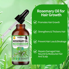 ANKOOOY rosemary oil nourishing-serum bottle shown for scalp care and hair strength.