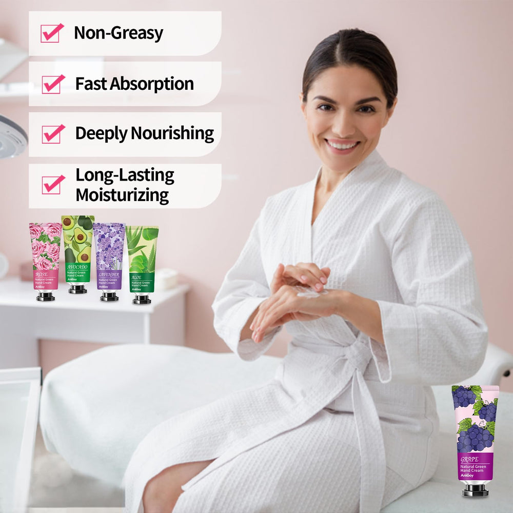 ANKOOY Travel-size hand creams ready for on-the-go moisturization.