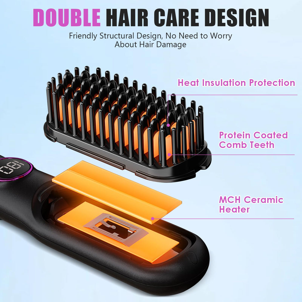 Anluomania Ionic Brush with ceramic coating delivers smooth gliding across hair.