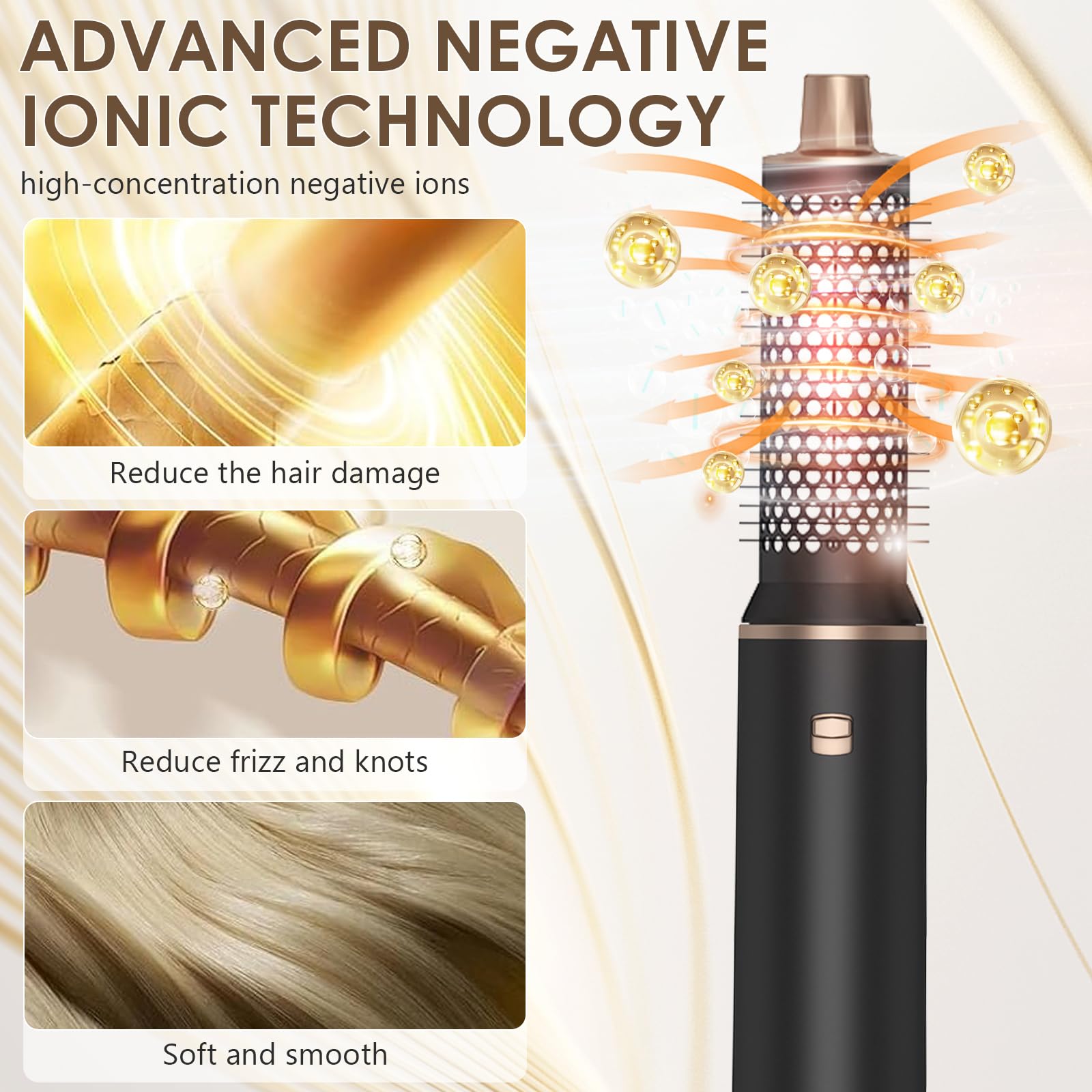 Anluomania round drying brush enabling fast, gentle drying