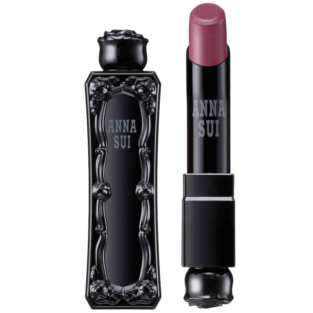 Anna Sui Lipstick Rouge smooth-fit texture swatch for silky color.