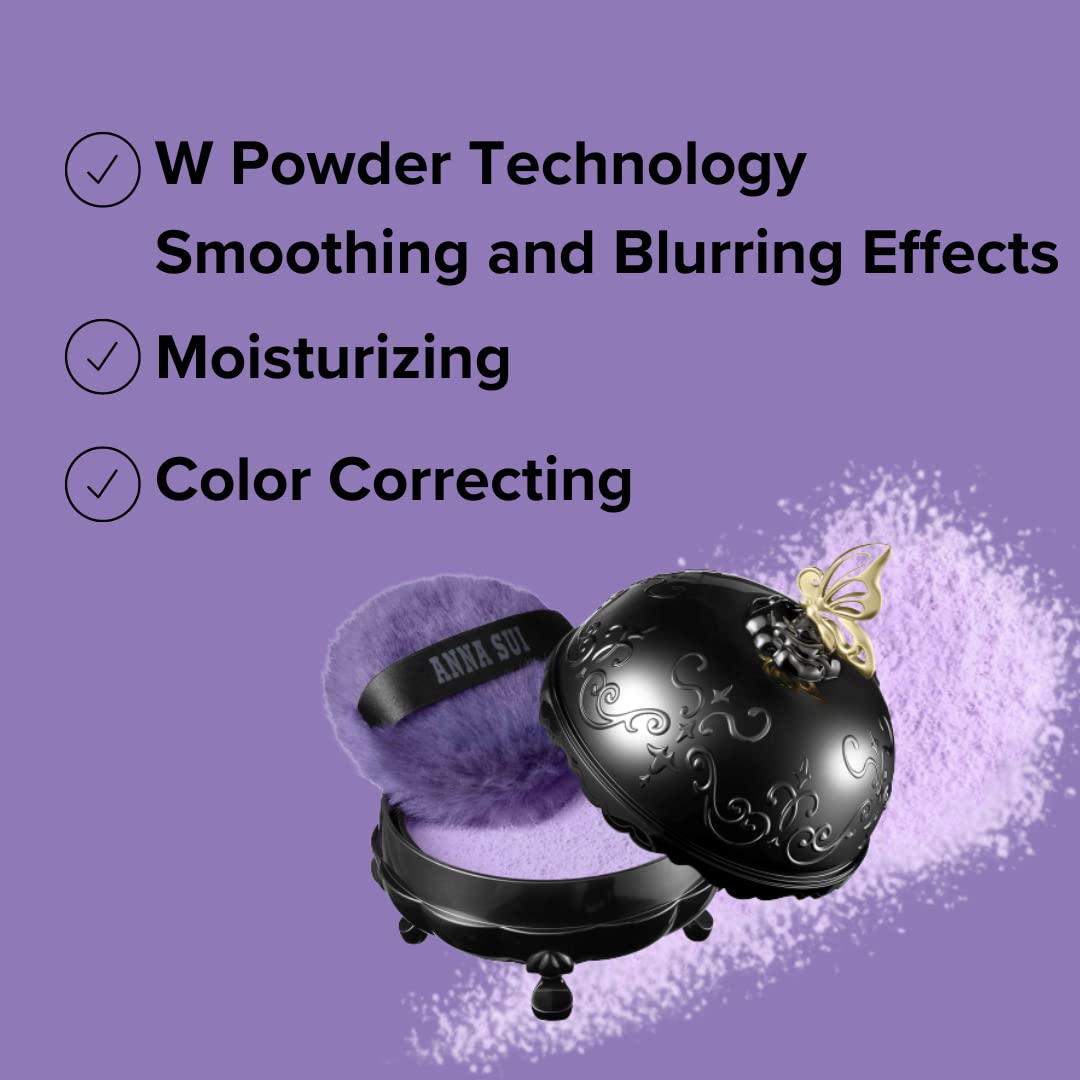 ANNA SUI Loose Face Powder purple 200 packaging highlights shade and lightweight finish.