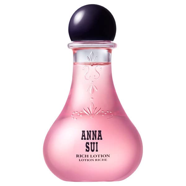 ANNA SUI Rich Lotion bottle with ginger root extract for hydrated, refreshed skin.