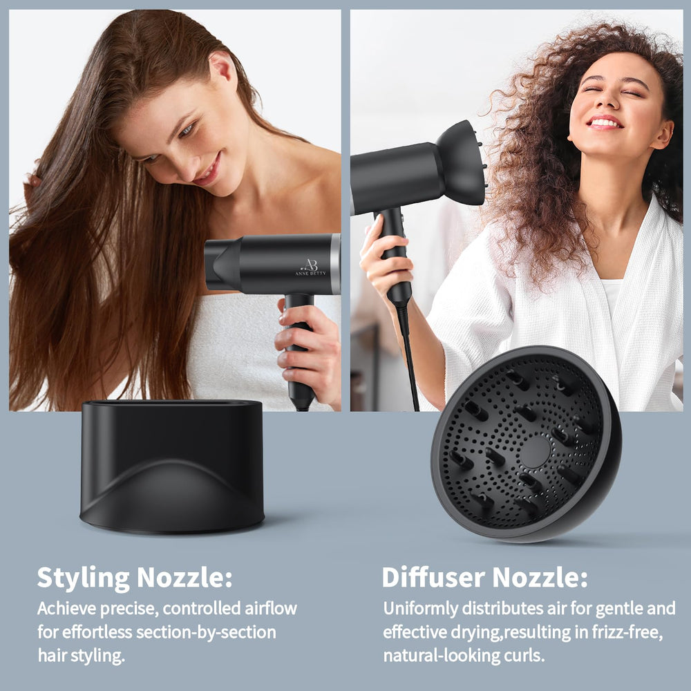 ANNE BETTY hair dryer with concentrator for precise styling.