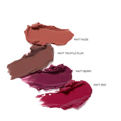 Hyaluronic Acid enriches the Matte Nude lipstick for comfort.