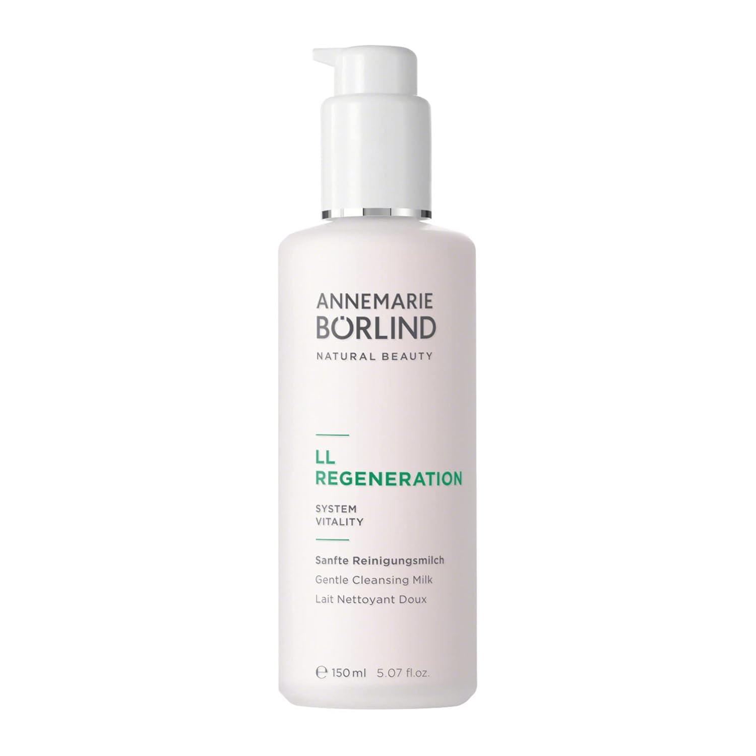 ANNEMARIE BÖRLIND LL Regeneration Cleansing Milk bottle for gentle makeup removal and hydration.