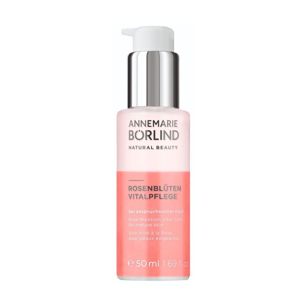 ANNEMARIE BÖRLIND Rose Blossom Revitalizing Care bottle pour for smooth two-phase application