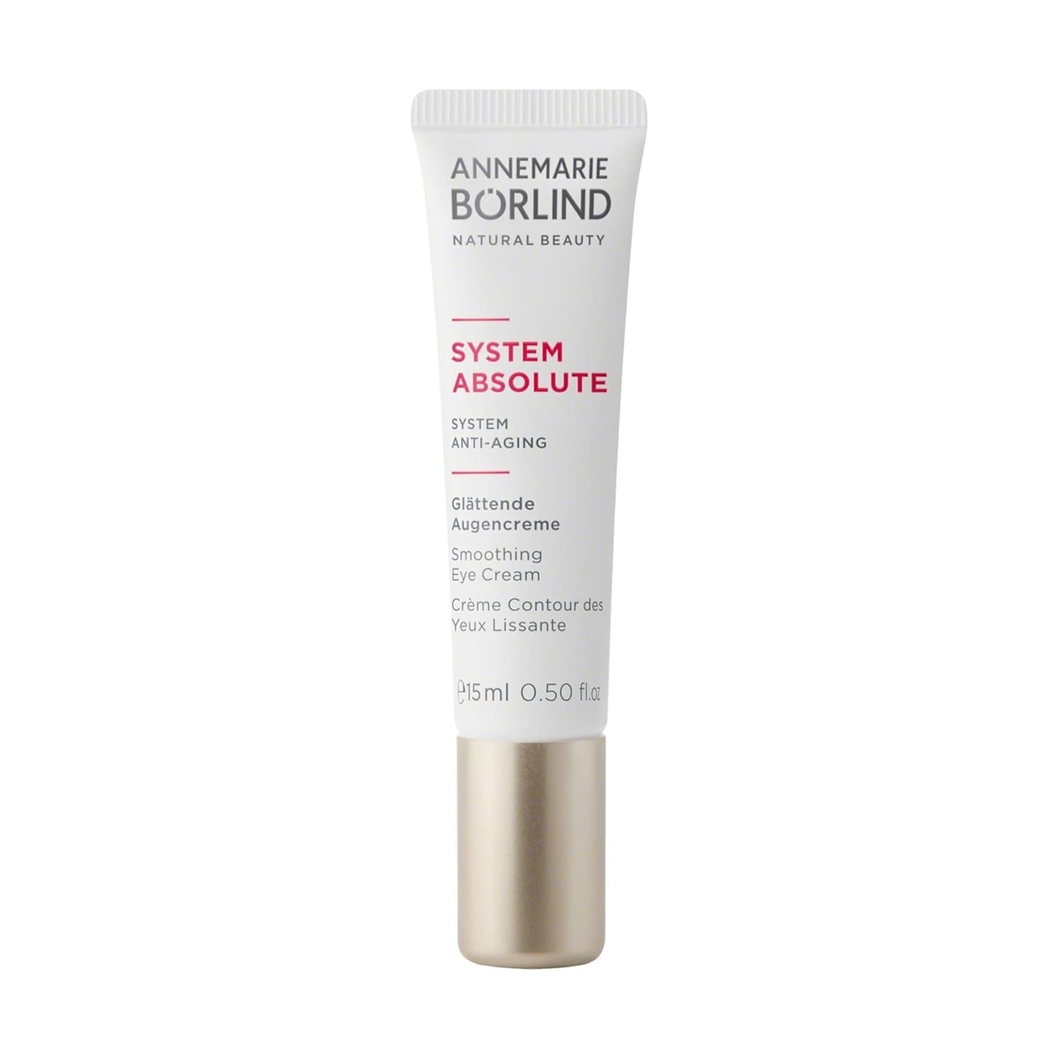 ANNEMARIE BÖRLIND System Absolute Eye Cream tube close-up highlighting nourishment for brighter eyes.