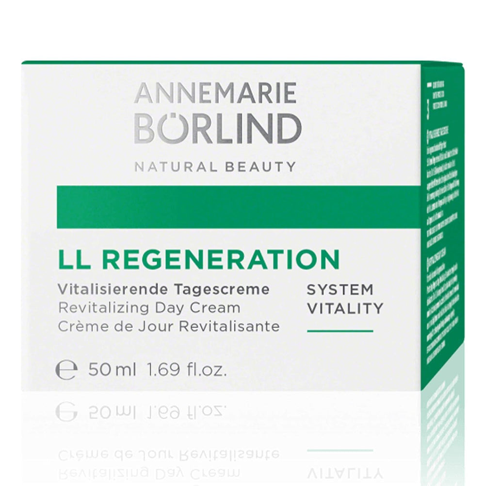 ANNEMARIE BORLIND LL REGENERATION day cream jar closeup highlights creamy texture