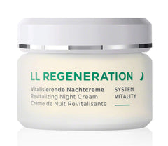 ANNEMARIE BÖRLIND LL REGENERATION night cream jar close-up showing rich texture for nightly use.