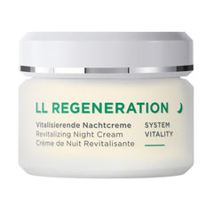 Annemarie Borlind LL Regeneration System Vitality Night Cream bottle ready for nightly skincare ritual.