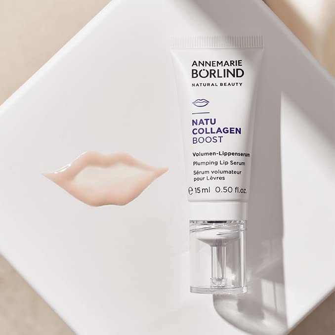 ANNEMARIE BÖRLIND NATU COLLAGEN BOOST application shows lip contour hydration.
