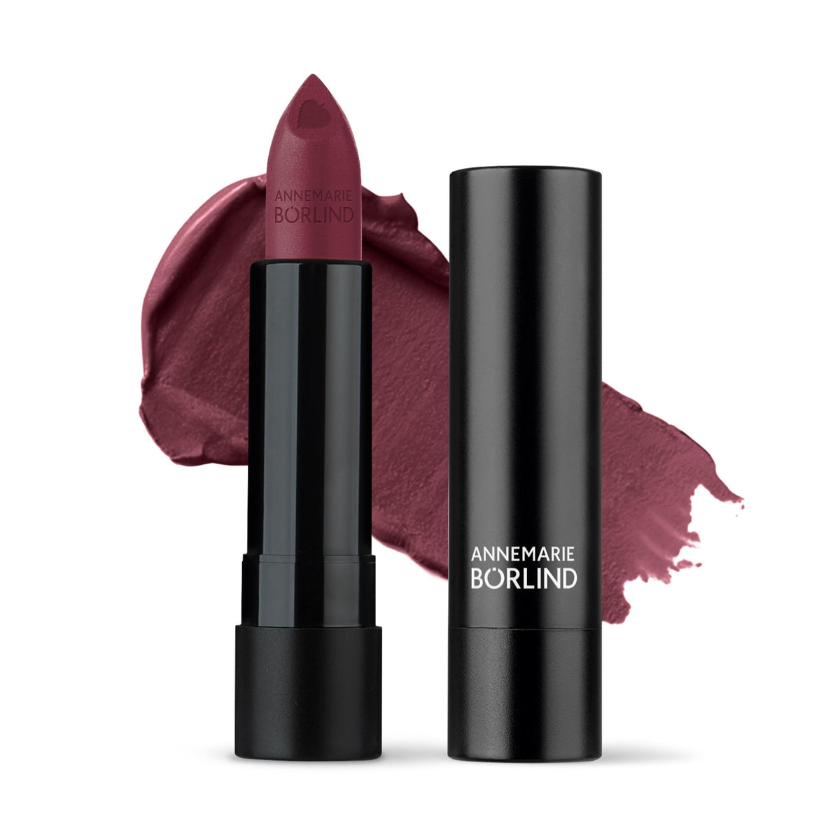 ANNEMARIE BÖRLIND Cassis lipstick pack shot highlighting rich color and shine