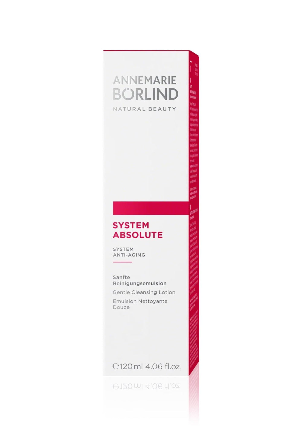 ANNEMARIE BÖRLIND System Absolute Gentle Cleansing Lotion label close-up highlighting vegan ingredients