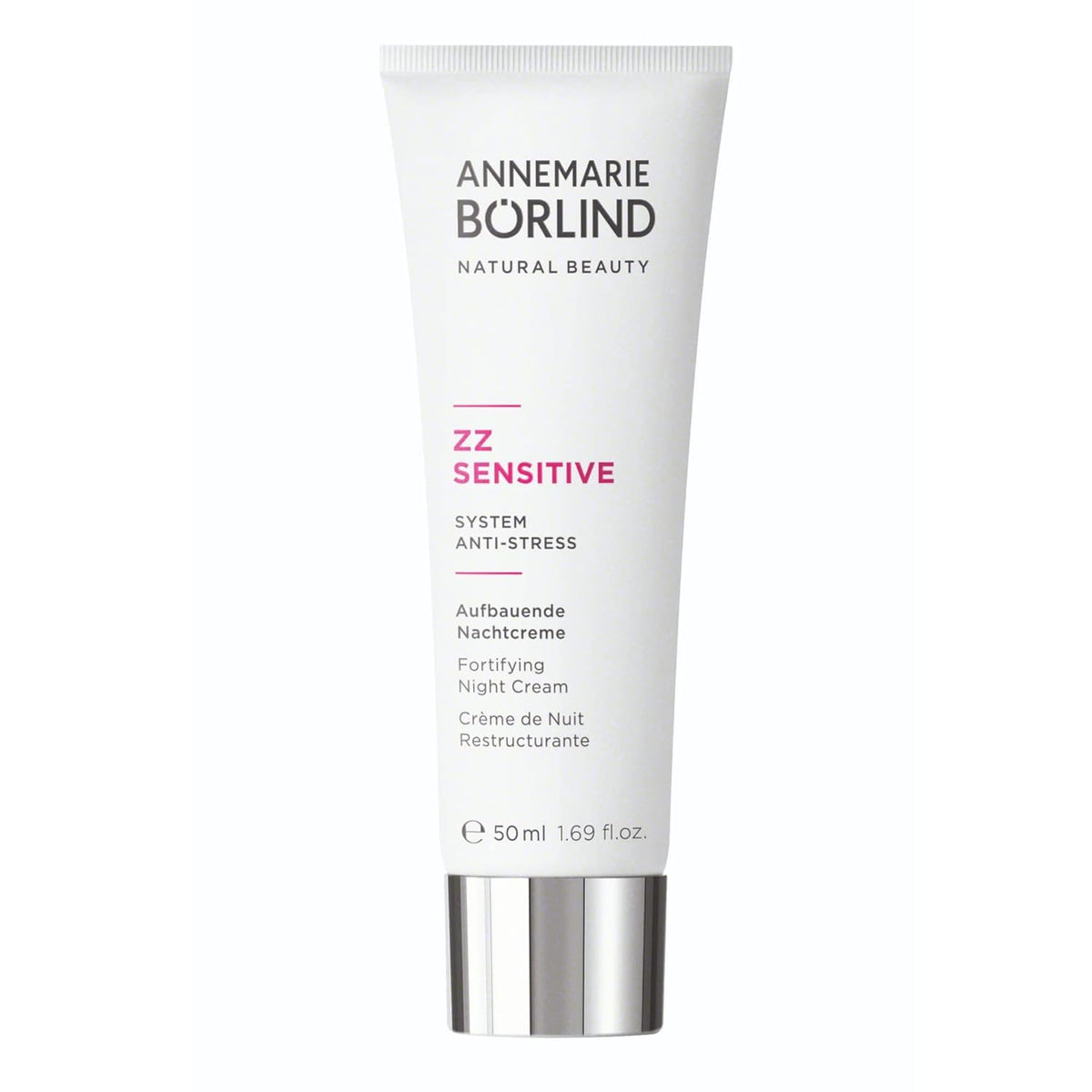 ANNEMARIE BORLIND ZZ Sensitive Night Cream jar nourishes sensitive skin overnight.