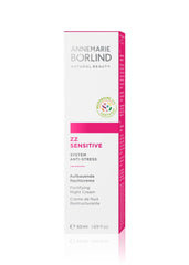 ANNEMARIE BORLIND ZZ Sensitive Night Cream texture closeup highlights creamy consistency for day-long comfort.