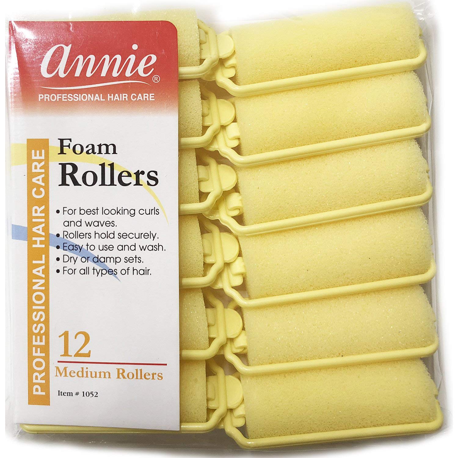 Annie foam hair rollers no pins or clips, simple roll-and-set for easy styling