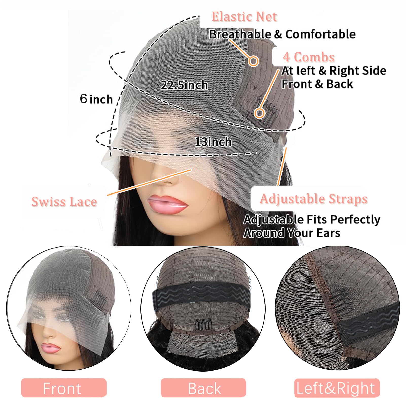 Annione adjustable straps and four combs keep the wig secure.