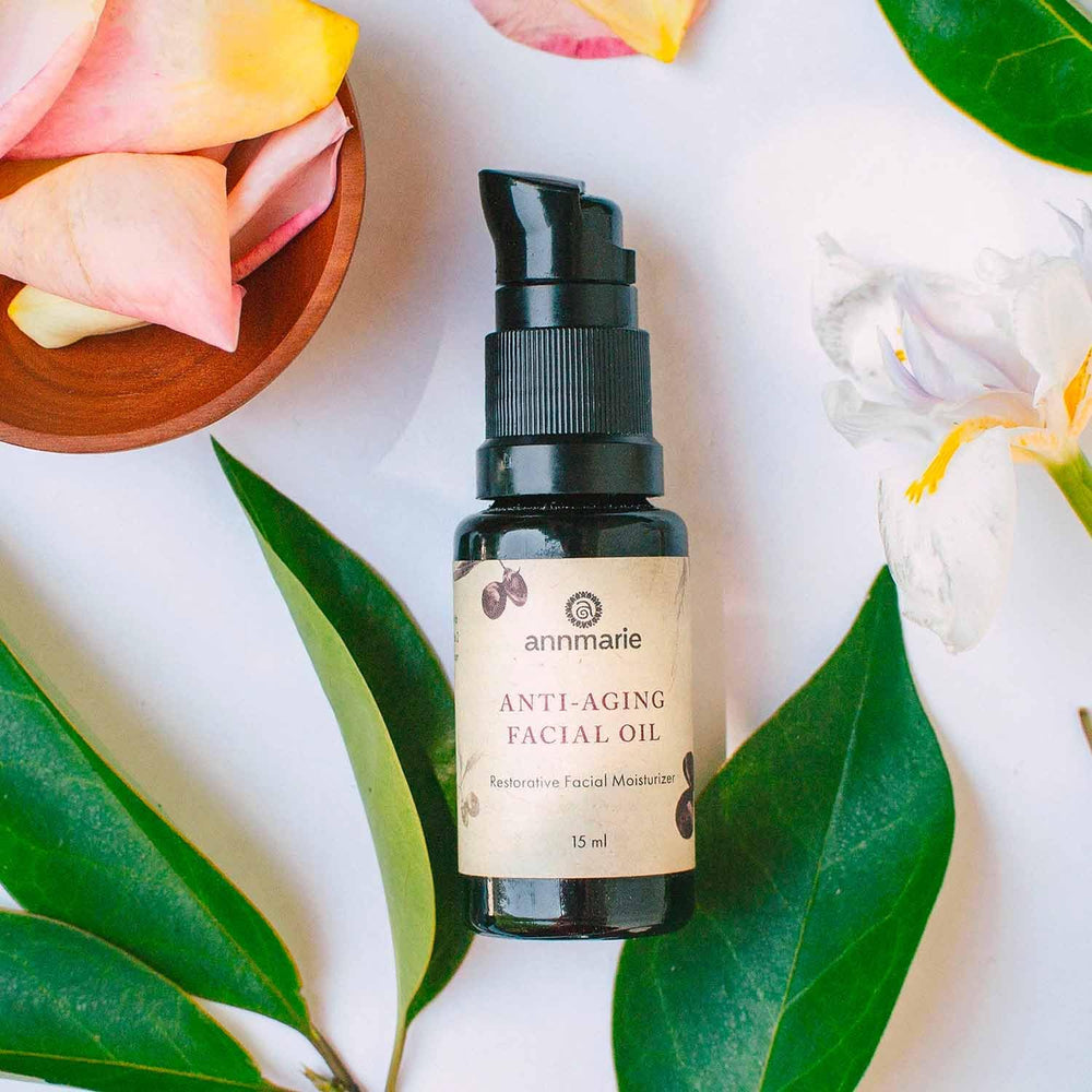 Natural light display of Annmarie Anti-Aging Facial Oil product