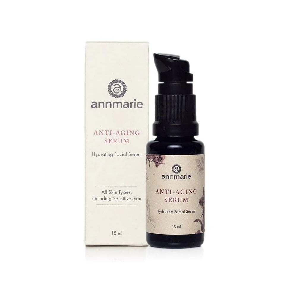 Annmarie Anti-Aging Serum travel bottle showcases compact packaging for on-the-go hydration.