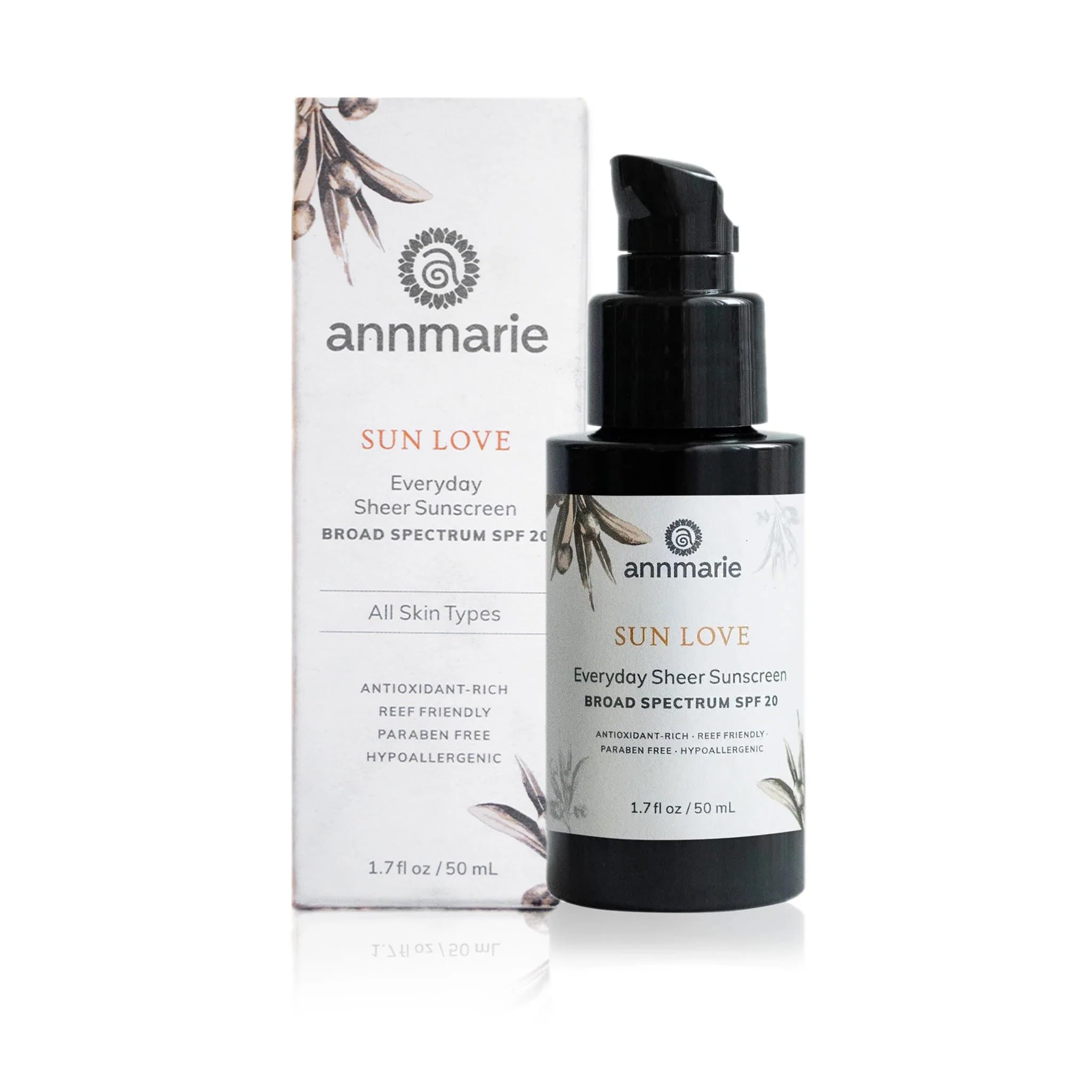 Annmarie Sun Love SPF 20 sunscreen in packaging for daily protection.