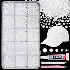 AnoleAir 12000Pcs white rhinestones kit with mixed sizes for versatile DIY crafts.