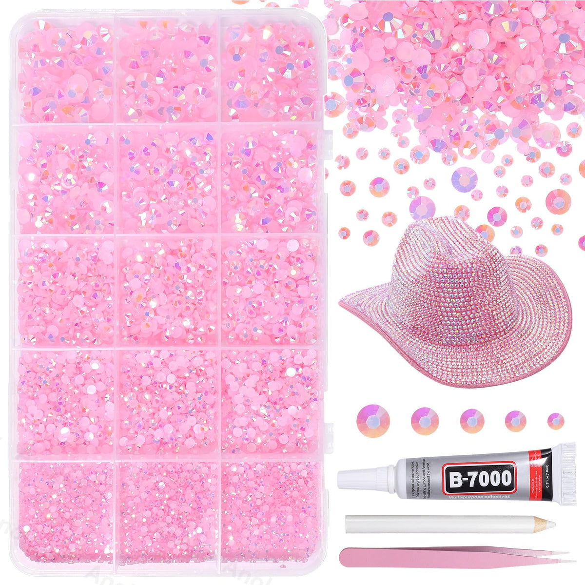 anoleair light pink rhinestones kit for vibrant craft projects
