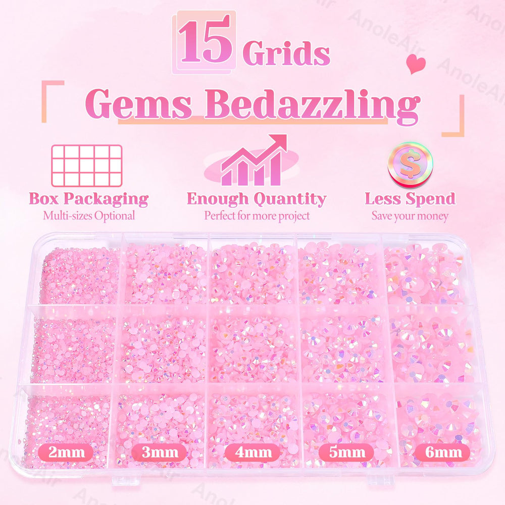 anoleair jelly resin rhinestones in 2–6mm mix for versatile decorating