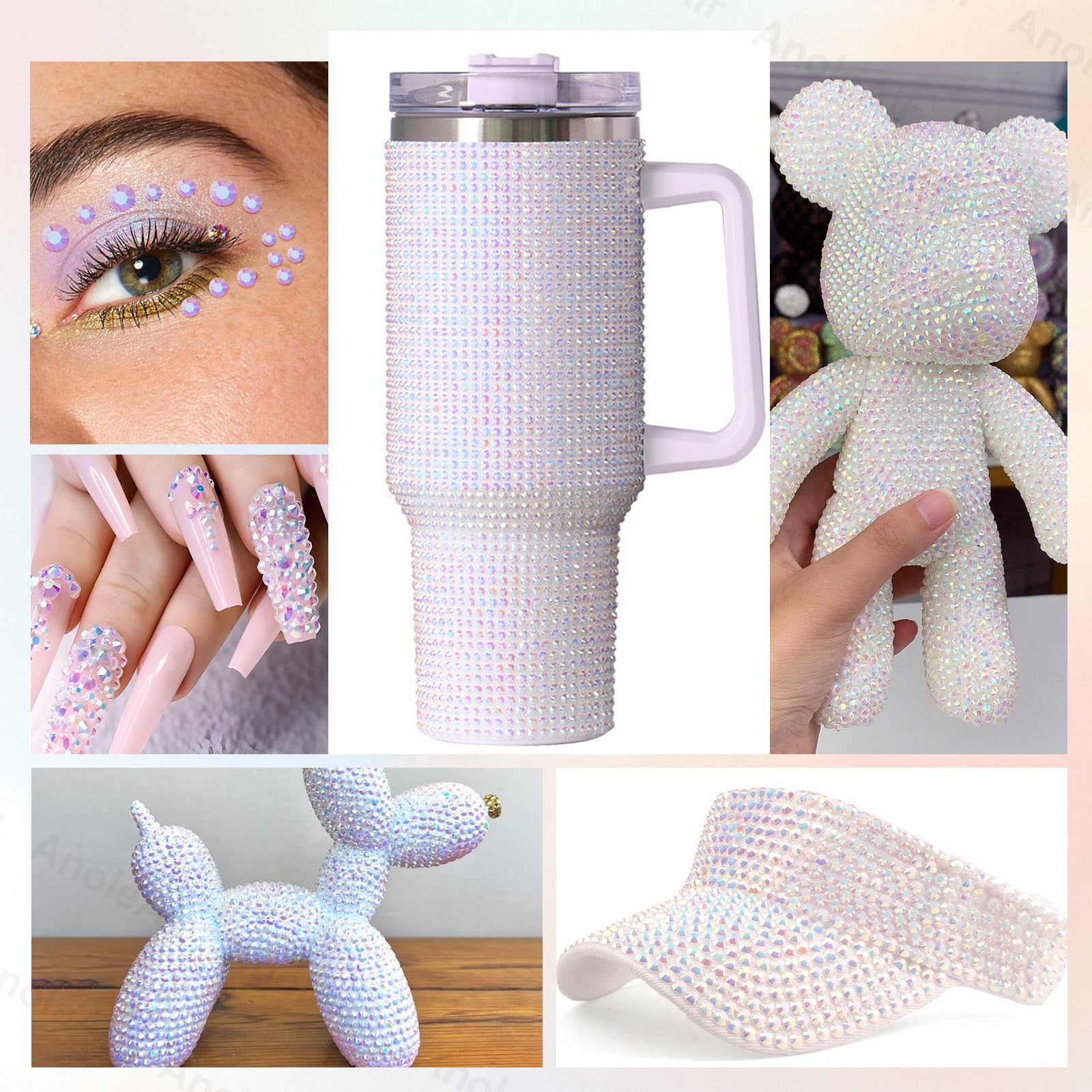 AnoleAir jelly-like resin rhinestones for durable, long-lasting nail art and crafts.