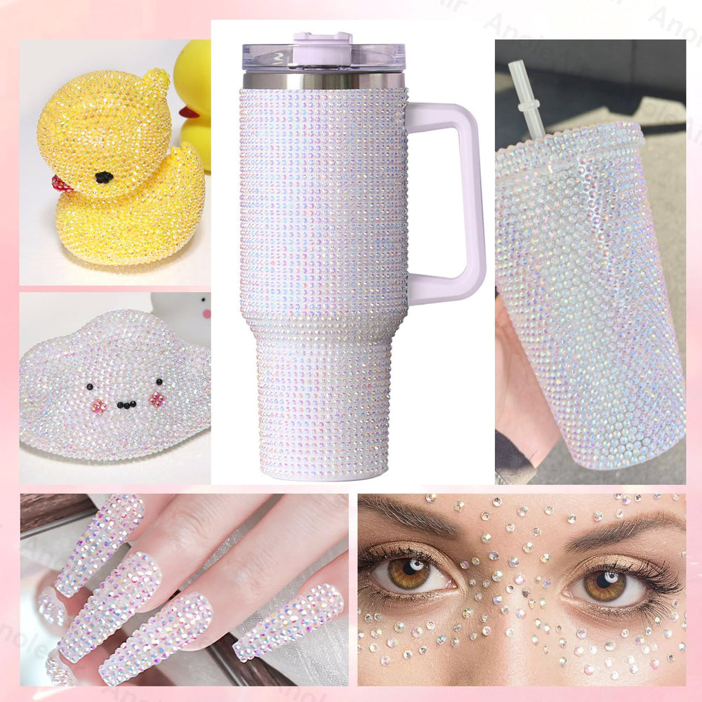 AnoleAir rhinestones with glossy finish for lasting shine.