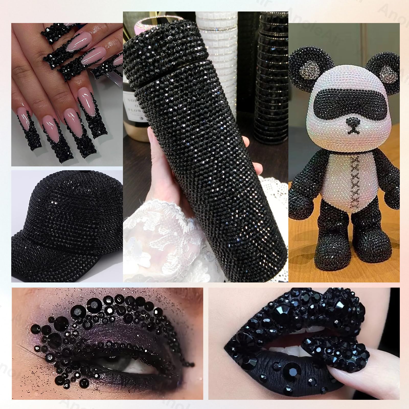 AnoleAir rhinestones applied on a tumbler for a sparkling finish.