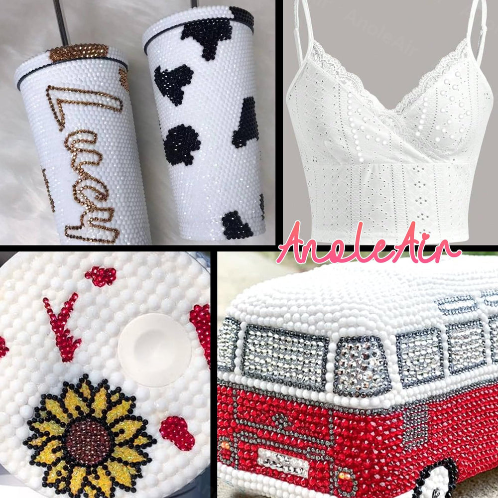 AnoleAir white gems add eye-catching sparkle to crafts and makeup looks.