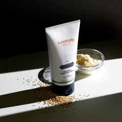 Anomaly Bonding Treatment Mask label highlighting eco packaging from ocean plastic