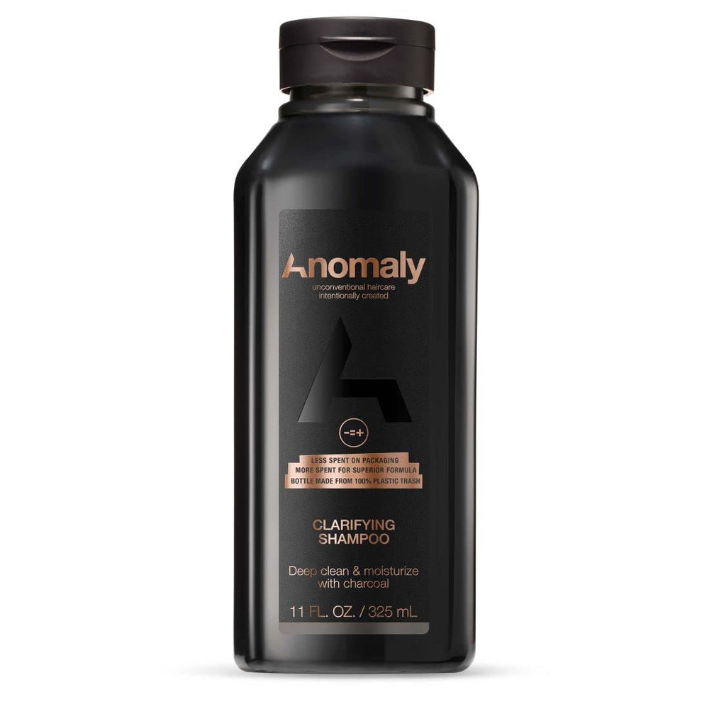 Anomaly Clarifying Shampoo bottle front showing clean branding for daily use benefits.
