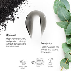 Anomaly Clarifying Shampoo eucalyptus leaf close-up suggesting scalp refreshment.