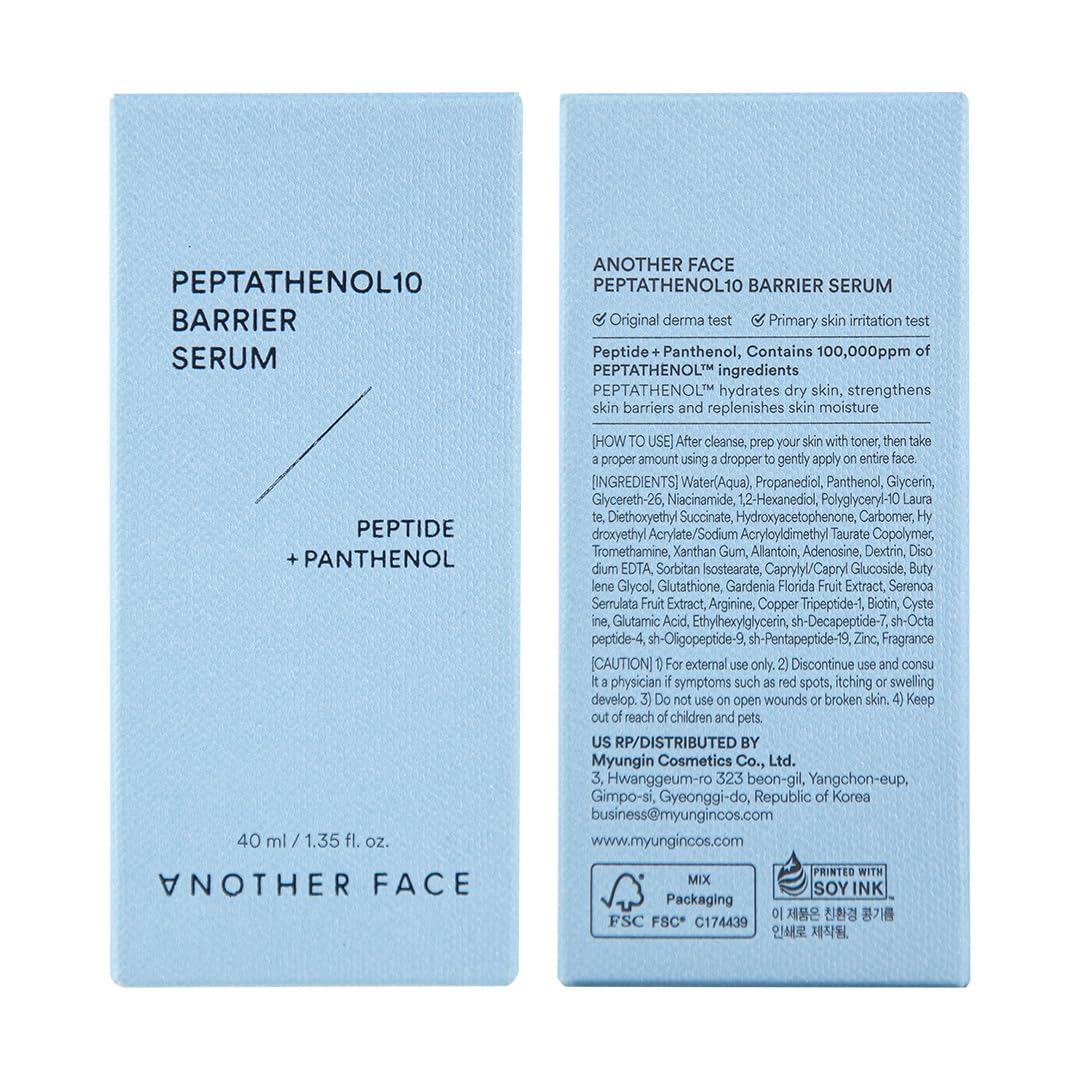 ANOTHERFACE Peptathenol 10percent serum skin surface ready for routine