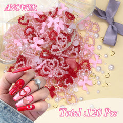 Anower flat-back pearls and gems for nail art deliver easy attachment.