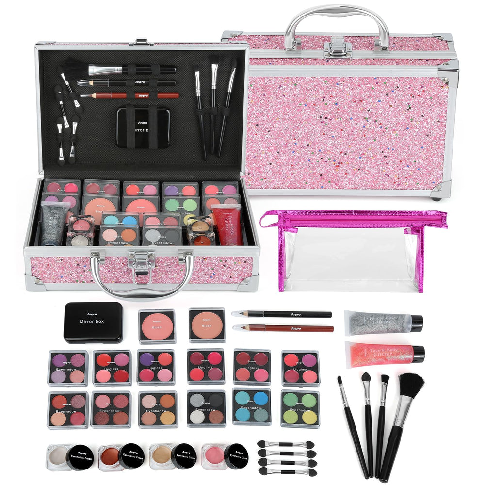 Anpro all-in-one makeup kit case showing portable storage for on-the-go routines