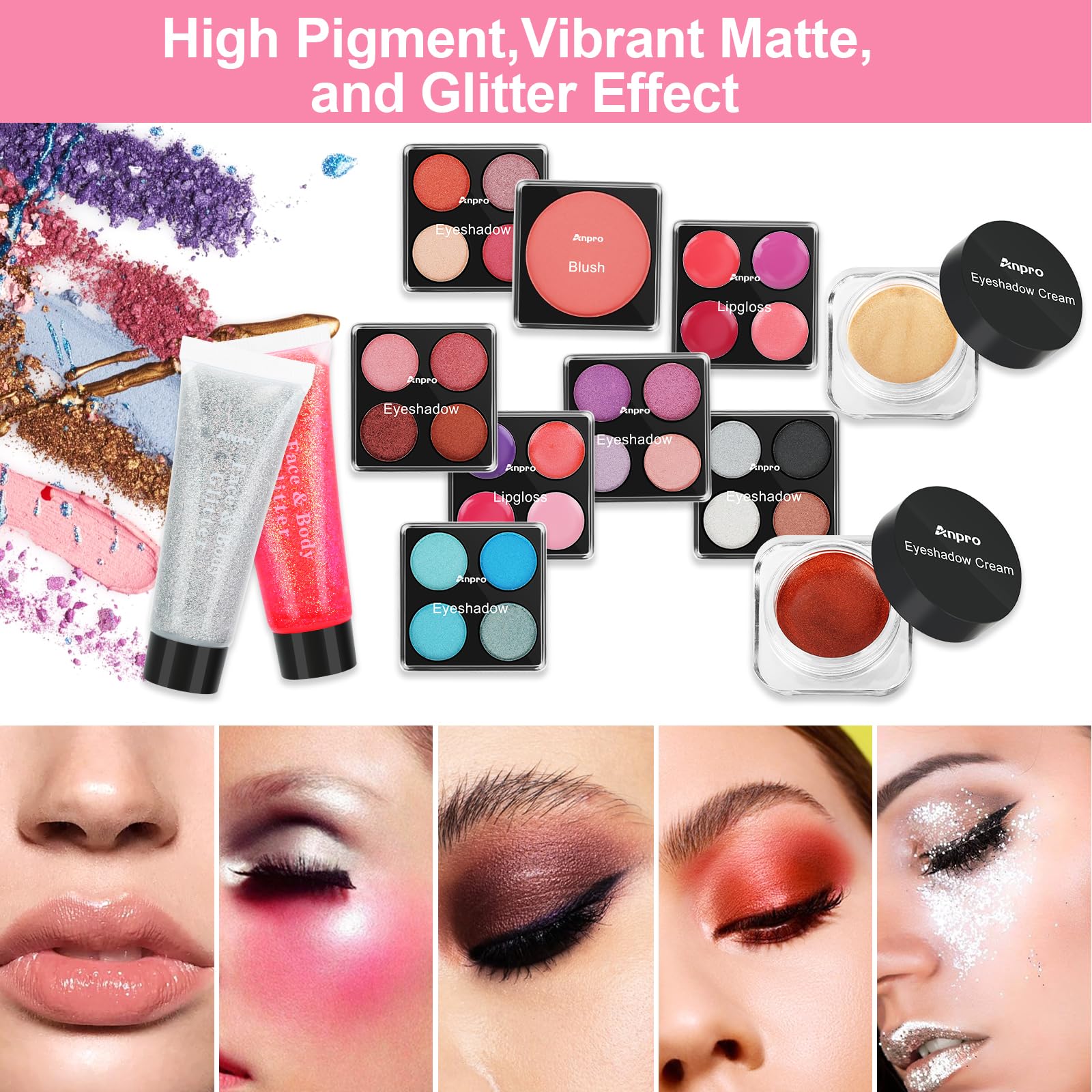 Anpro 20-color lip balm palette for customizable lips