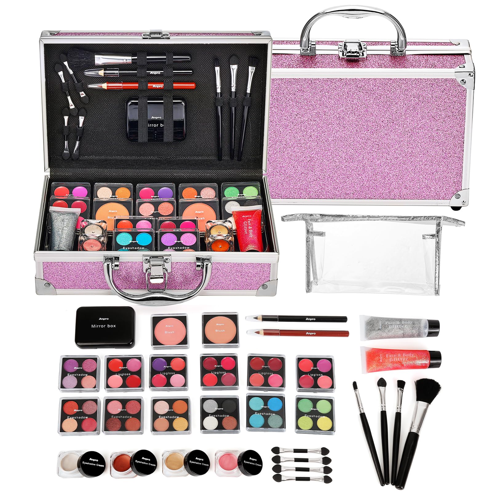 Anpro eight-brush makeup set for precise application