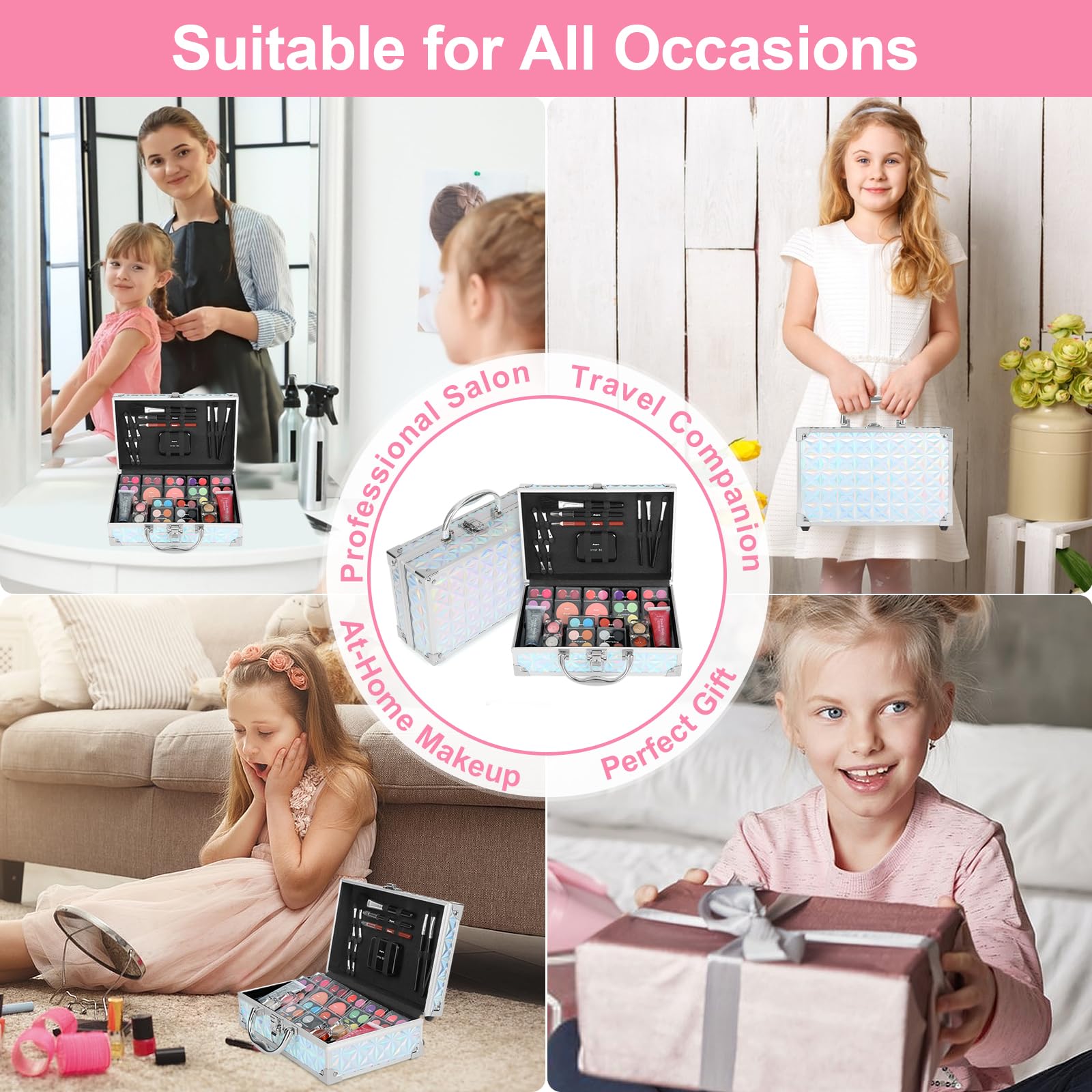 Anpro 8-piece makeup brush set with mirror for precise application.