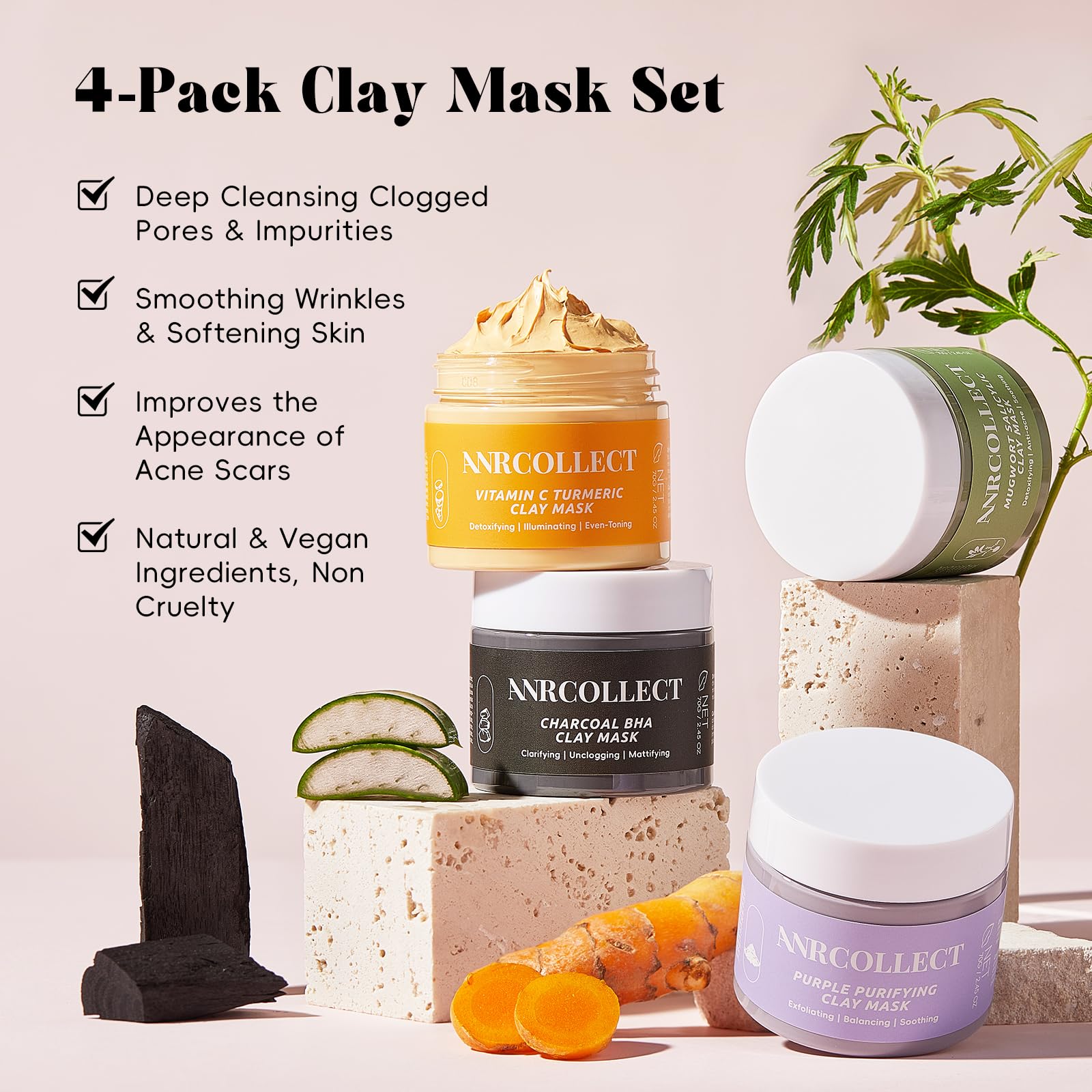 ANRCOLLECT Vitamin C Turmeric Clay Mask focuses on brightening and even skin tone