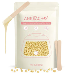 ANREACHO hard wax beads in 2lb bulk for coarse hair removal at home
