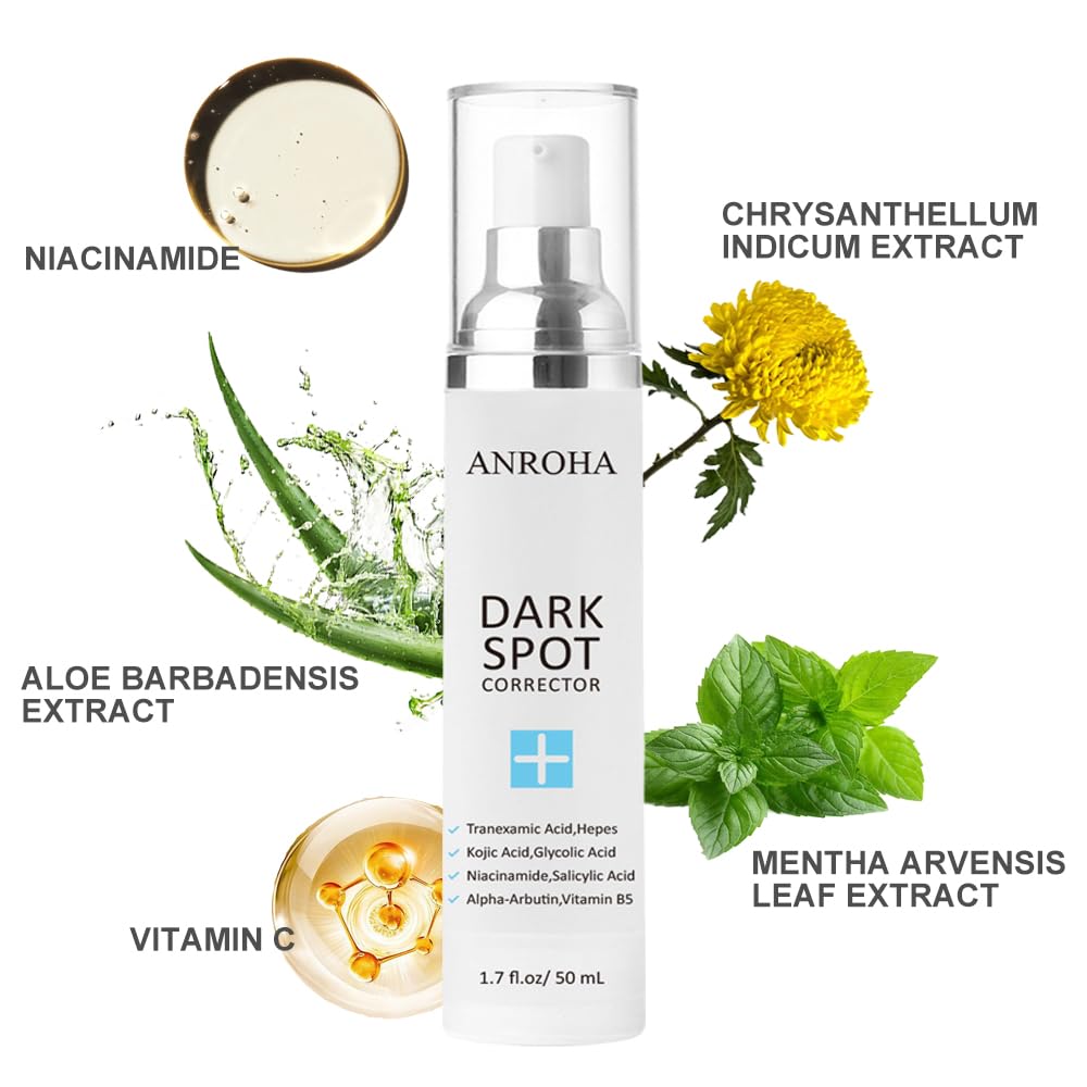 Anroha Dark Spot Remover bare face before after suggests gradual improvement over time.