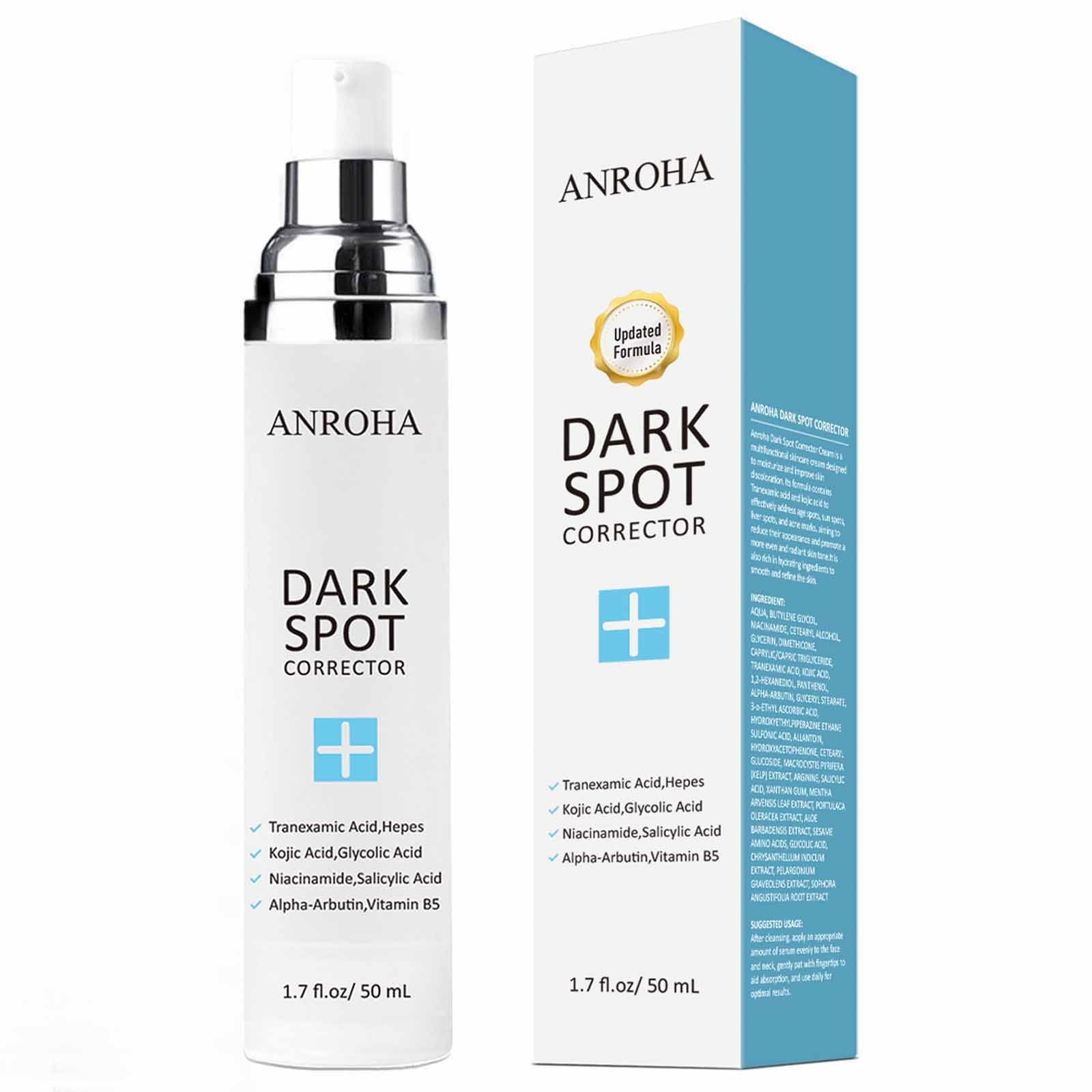 Anroha Dark Spot Remover bottle pour shows precise, mess-free application.