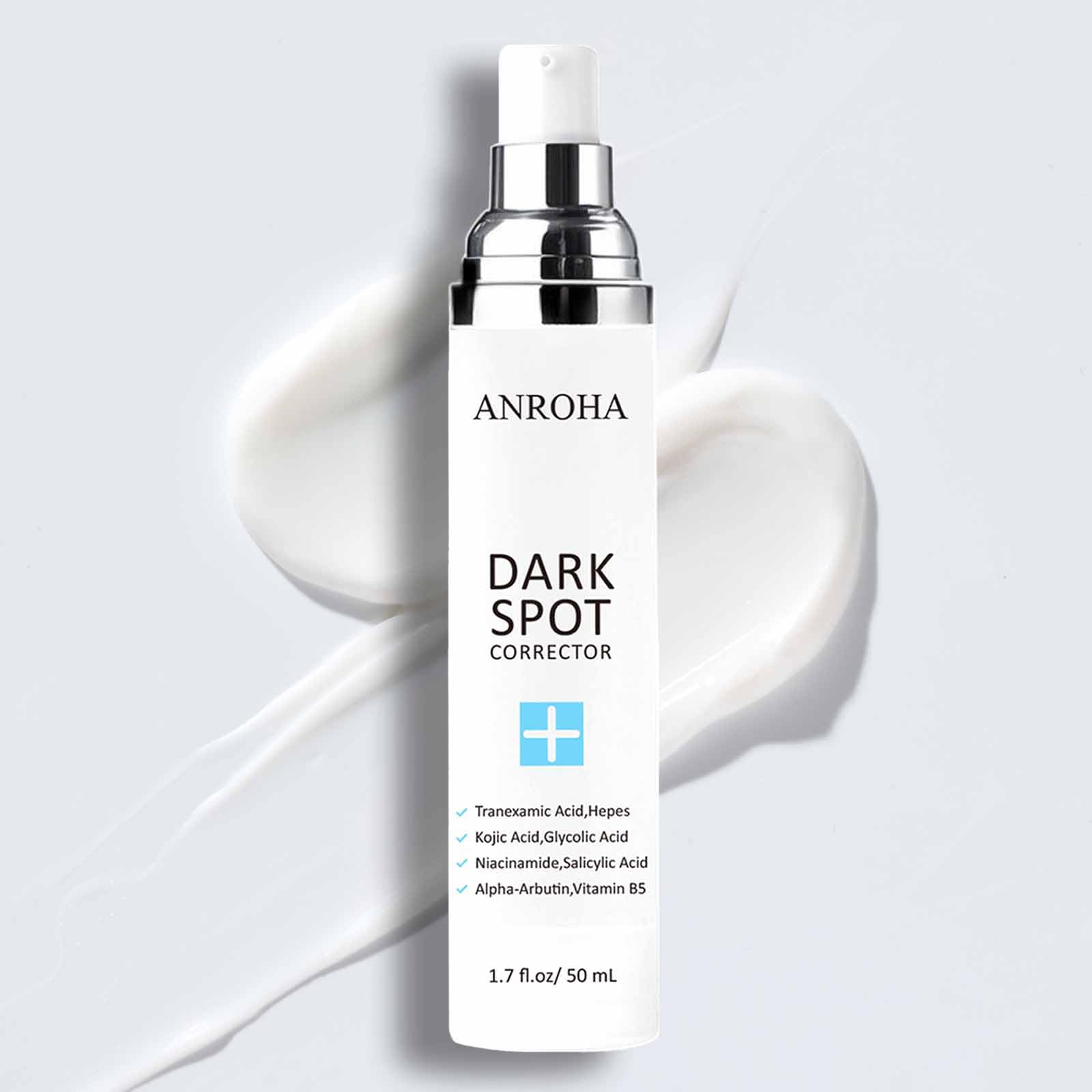 Anroha Dark Spot Remover on skin spot area targets discoloration with gentle care.