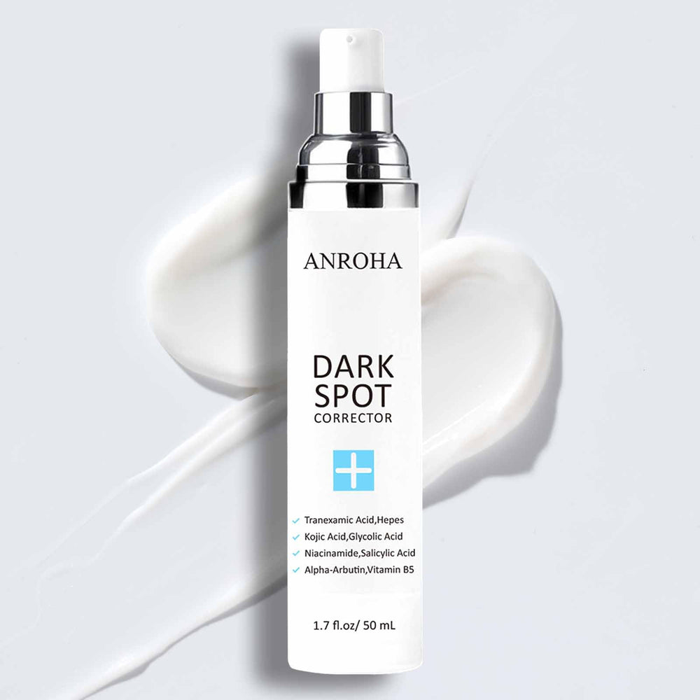 Anroha Dark Spot Remover on skin spot area targets discoloration with gentle care.
