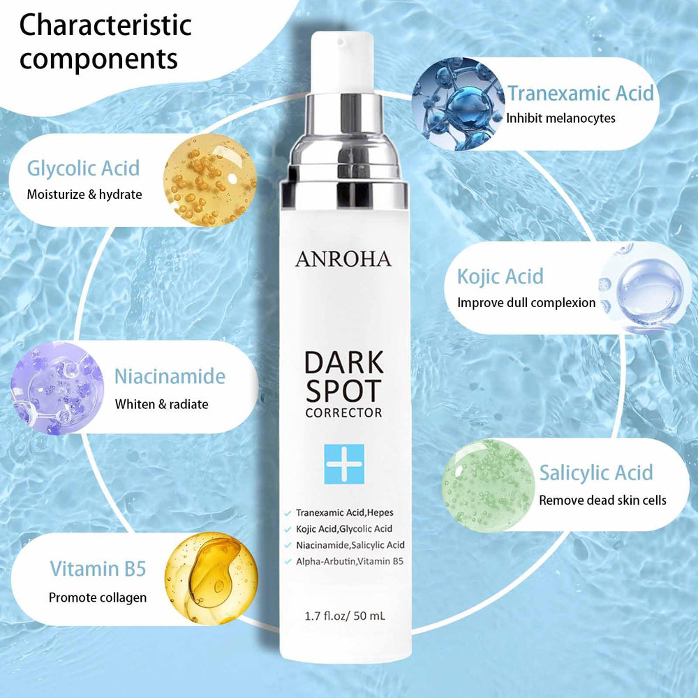 Anroha Dark Spot Remover serum dropper enables targeted daily use.