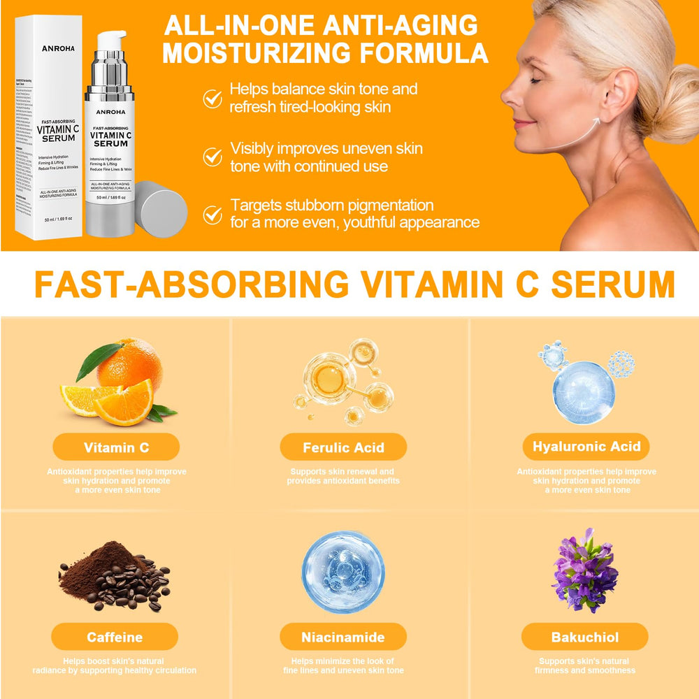 Anroha Vitamin C Serum dropper closeup shows precise application.