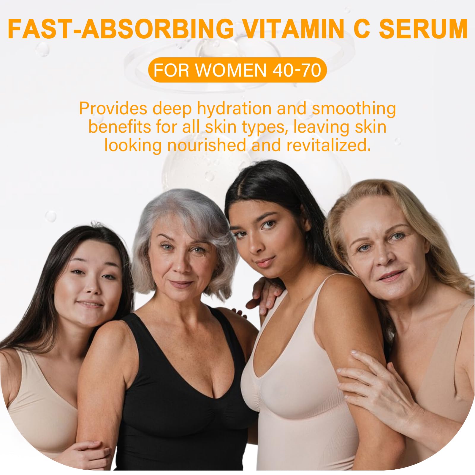 Anroha Vitamin C Serum with hyaluronic acid detail nourishes skin.